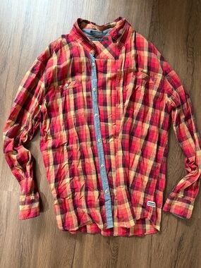 Sean John Pink & Yellow Plaid Button-Up Shirt